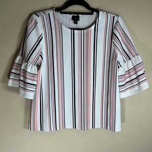 Worthington Women's White and Black Blouse, Size M